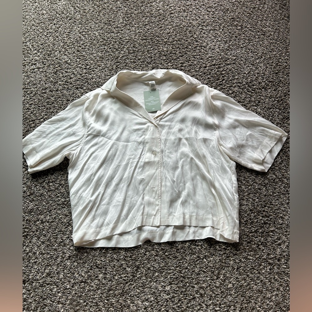 H&M satin button up top